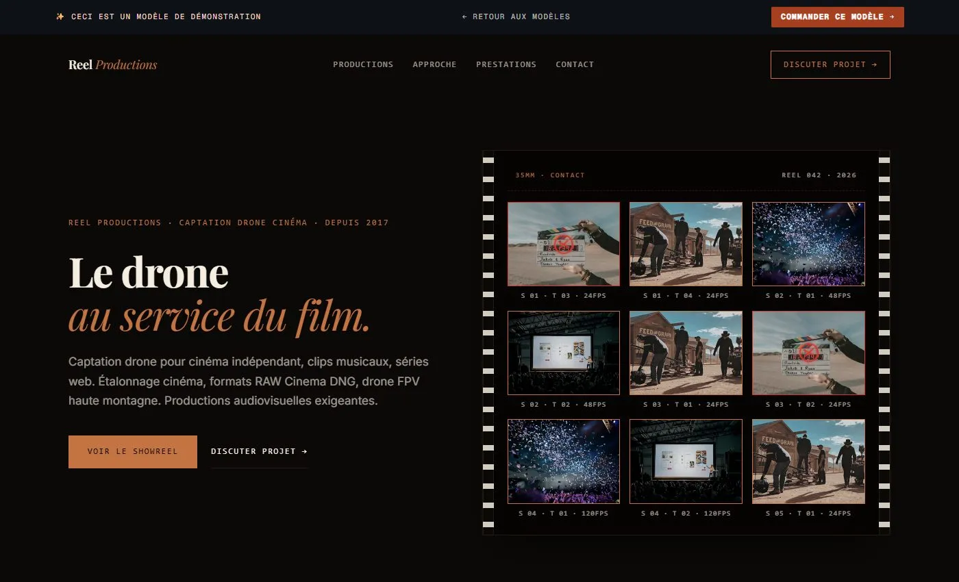 Aperçu d'un site Garrigue pour audiovisuel / cinéma