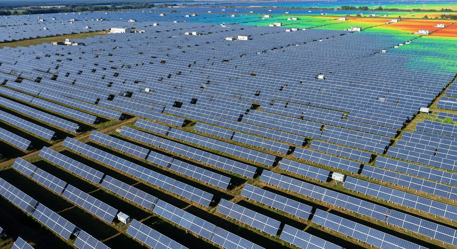 Ferme solaire vue aérienne